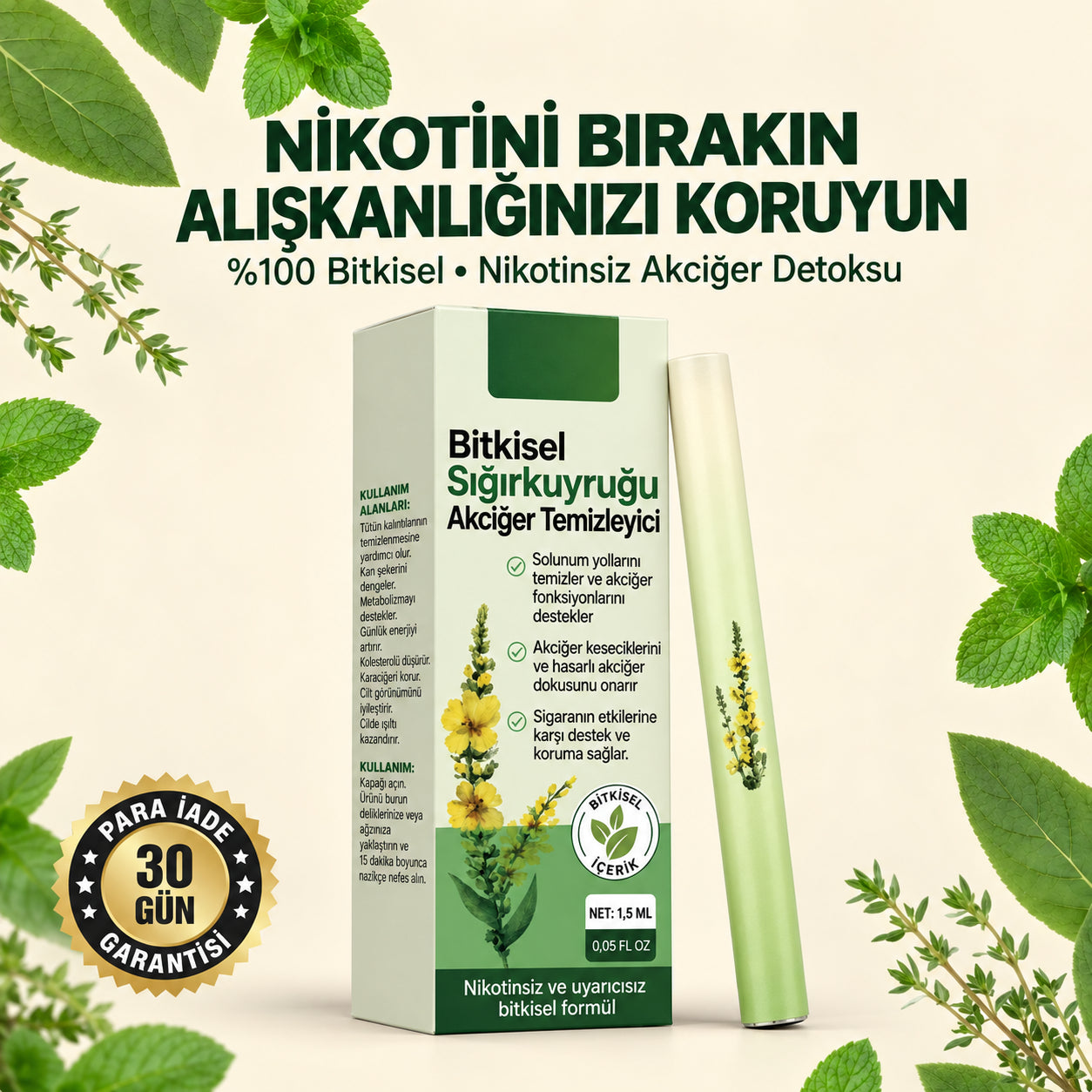Revair Sığırkuyruğu Özlü Bitkisel Nefes İnhaleri